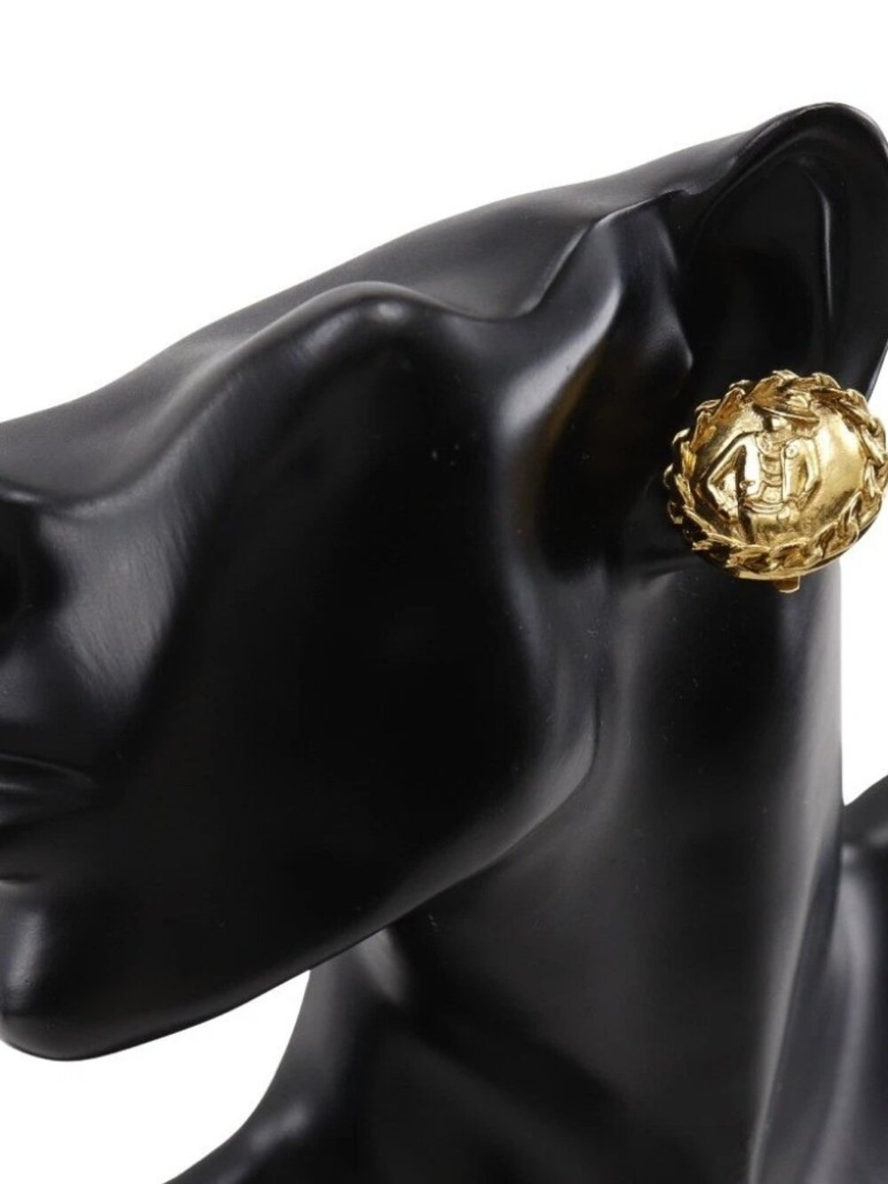 CHANEL Coco Mademoiselle Earring vintage Plated Gold 21.2g Women - Picture 9 of 9